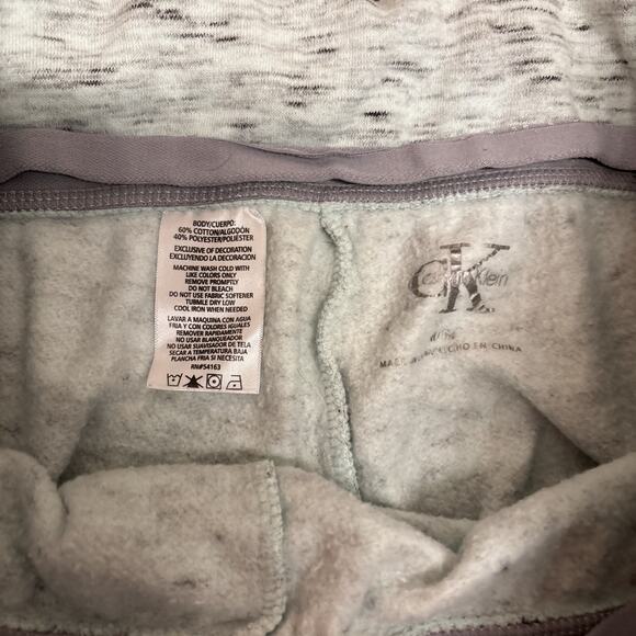 Calvin Klein Womens Joggers Light Teal Heather Fleece Lined Fold Over Size M - Picture 4 of 9